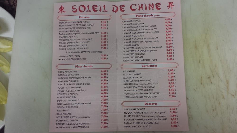Restaurant Soleil de Chine - Menu Image 4